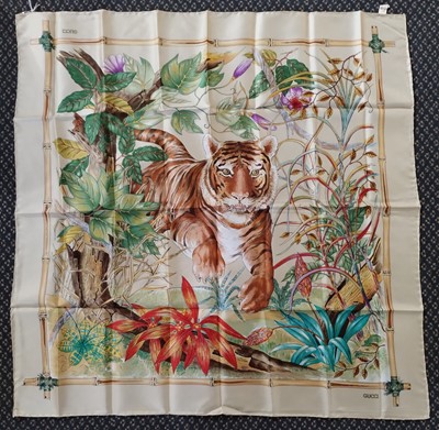 Lot 1036 - Gucci Silk Scarf Designed by V Accornero...