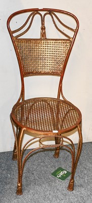 Lot 1232 - A Fench Gilt Metalk Bistro Chair, cast with...