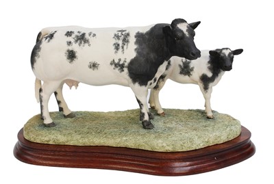 Lot 2110 - Border Fine Arts 'Belgian Blue Cow and Calf'...