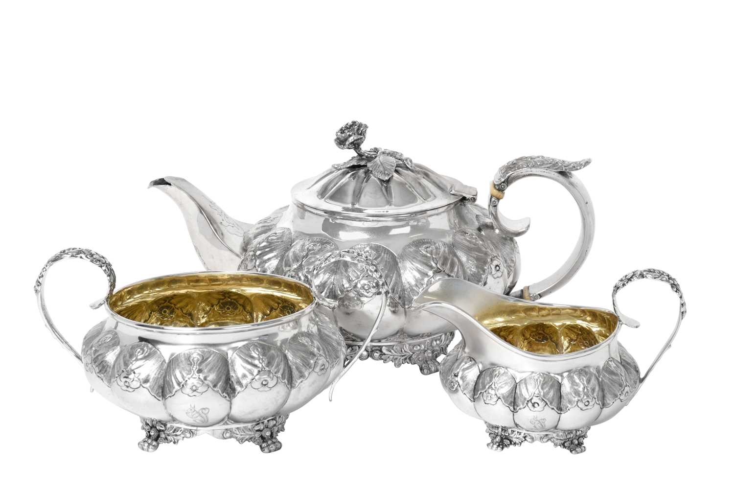 Lot 2215 - A George III or George IV Silver Teapot