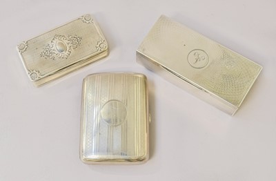 Lot 108 - Three Silver Boxes, comprising an oblong box...