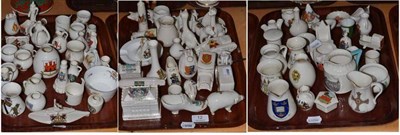 Lot 12 - A large quantity of Goss, Arcadian and Carlton china wares (on three trays)