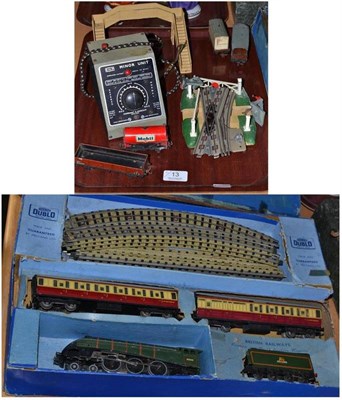 Lot 13 - A Hornby Dublo Silver King train set, boxed, trackside accessories and rolling stock etc