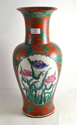 Lot 16 - Large Oriental vase (a.f.), 46cm high