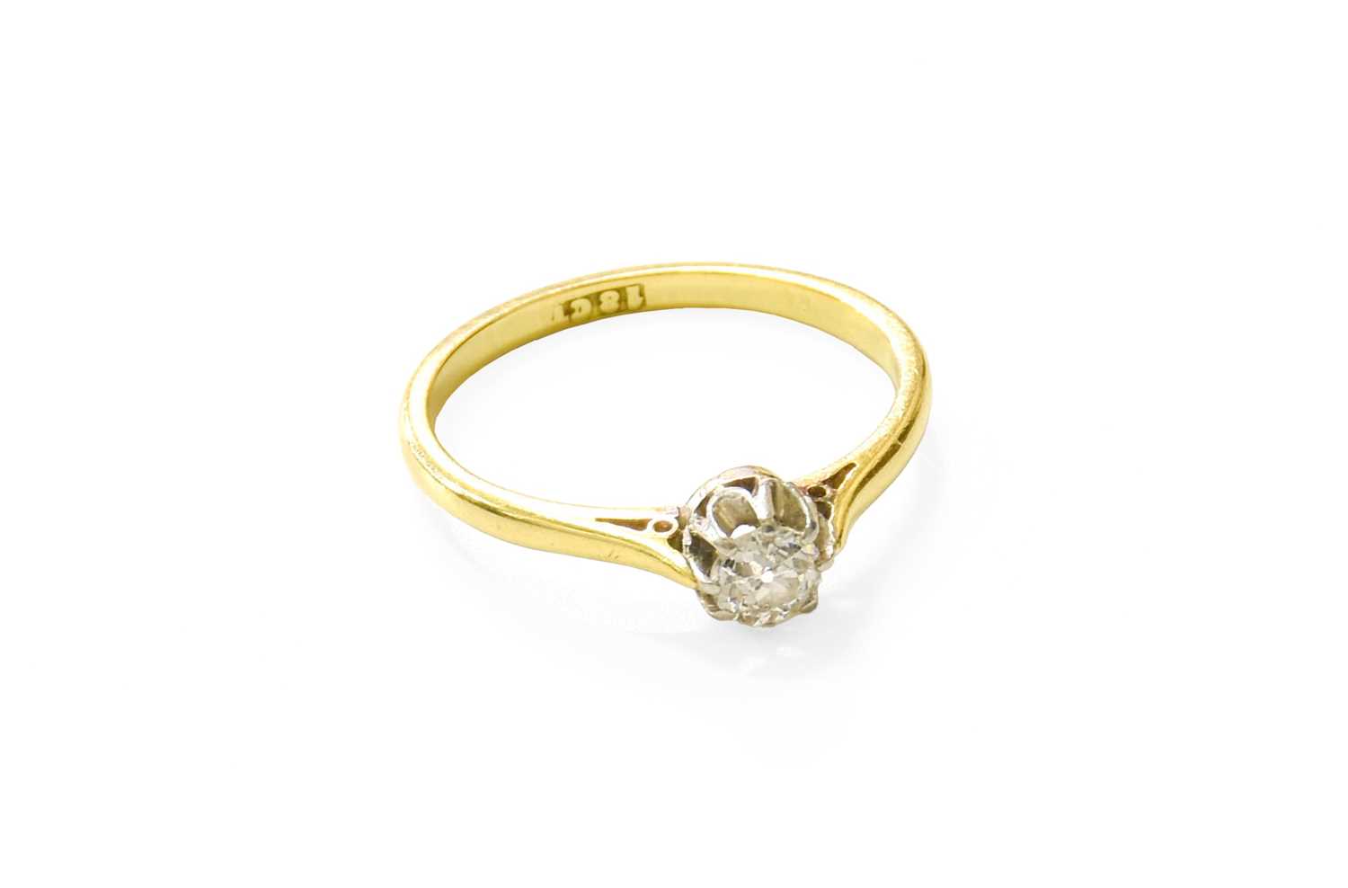 Lot 79 - A Diamond Solitaire Ring, the old cut diamond...