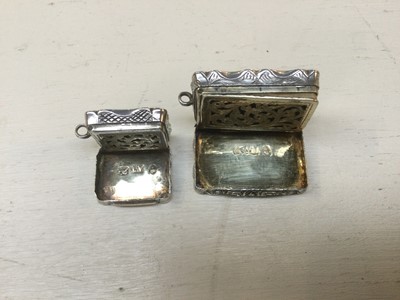 Lot 99 - Two Victorian Silver Vinaigrettes and Two Wine...