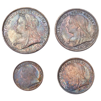 Lot 207 - Victoria, Maundy Set 1899, 4 coins comprising...