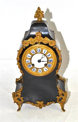 Lot 23 - Victorian ebonised French mantel clock