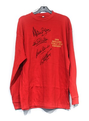 Lot 4031 - England 1966 World Cup Autographed Replica Shirts
