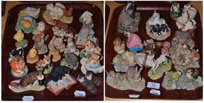 Lot 33 - A large quantity of small Border Fine Arts animal groups etc (on two trays)