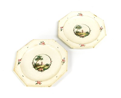 Lot 131 - A Pair of Montreau Creamware Plates, circa...