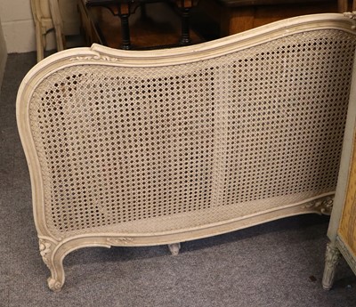 Lot 1245 - A Painted French Bergere Double Bed Frame,...