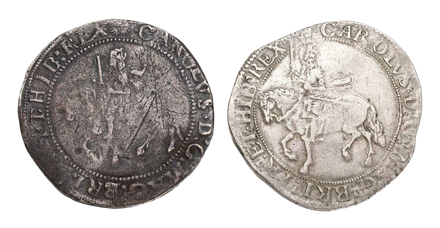 Lot 47 - 2x Charles I, Halfcrowns, comprising; Tower...