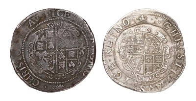 Lot 47 - 2x Charles I, Halfcrowns, comprising; Tower...
