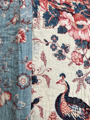 Lot 2083 - 19th Century Floral Strippy Quilt, comprising...