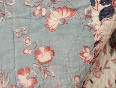 Lot 2083 - 19th Century Floral Strippy Quilt, comprising...