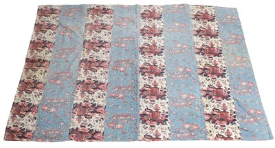 Lot 2083 - 19th Century Floral Strippy Quilt, comprising...