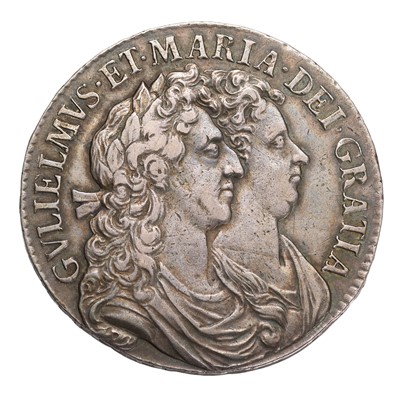 Lot 55 - William and Mary, Halfcrown 1689, PRIMO, first...