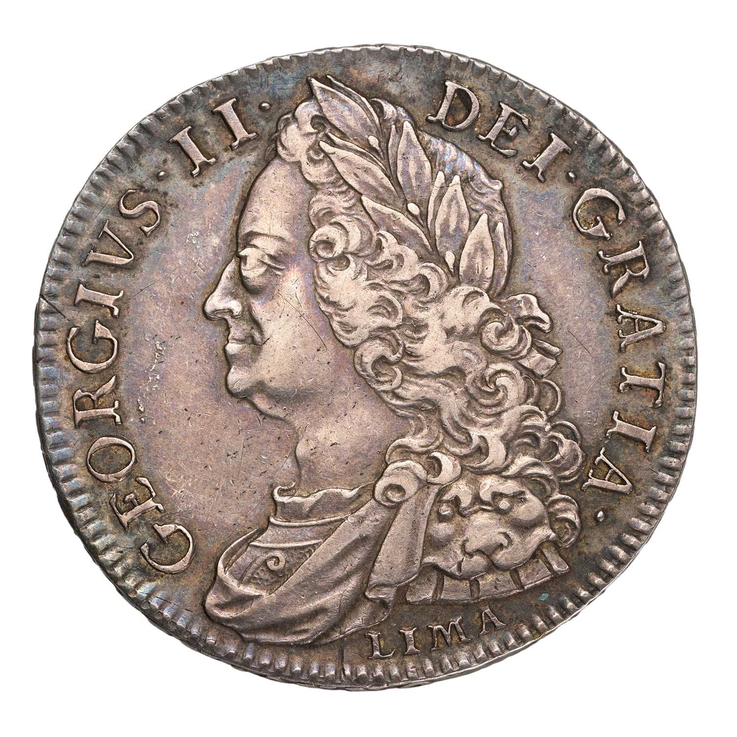 Lot 67 - George II, Halfcrown 1746, D.NONO, LIMA. plain...