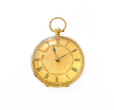 Lot 19 - A Lady's 18 Carat Gold Fob Watch