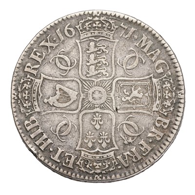 Lot 51 - Charles II, Crown 1671, V.TERTIO, second bust...