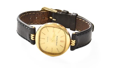 Lot 389 - A 9 Carat Gold Bueche Girod Quartz Wristwatch,...