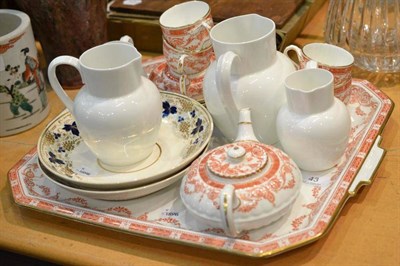 Lot 43 - Wedgwood cabaret set and tray, four graduated Royal Worcester unglazed jugs and two Derby dishes