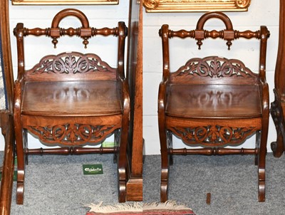 Lot 1279 - A Pair of Mahogany Celebrant Chairs (2)