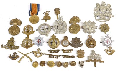 Lot 42 - A Small Quantity of Cap Badges and Militaria,...