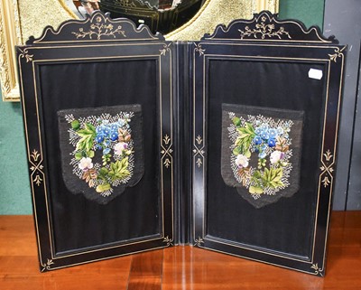 Lot 1256 - A Victorian Ebonised Table Screen, with...