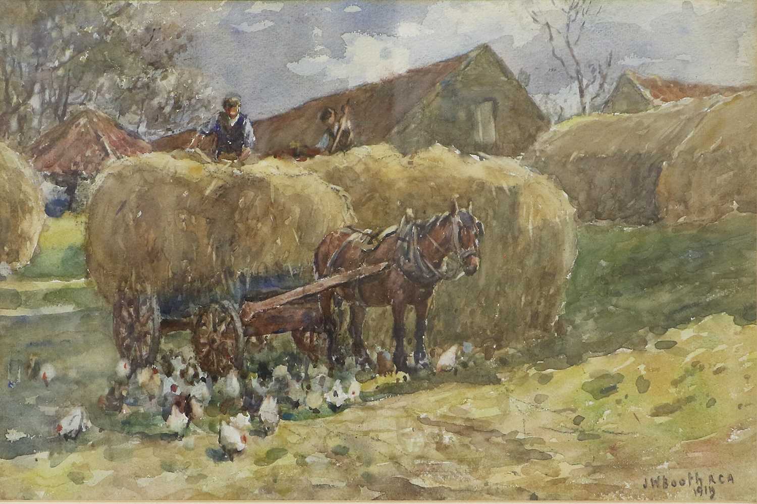 Lot 610 - James William Booth (1867-1953) Hay cart and