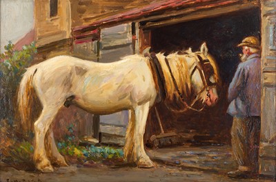 Lot 1078 - Ernest Higgins Rigg (1868-1947) Working horse...