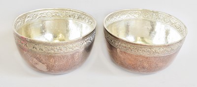 Lot 33 - A Pair of Indian or Burmese Silver Bowls,...