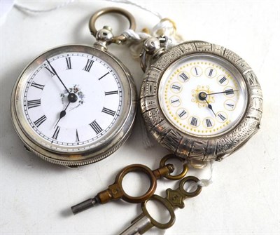 Lot 52 - Two silver fob watches
