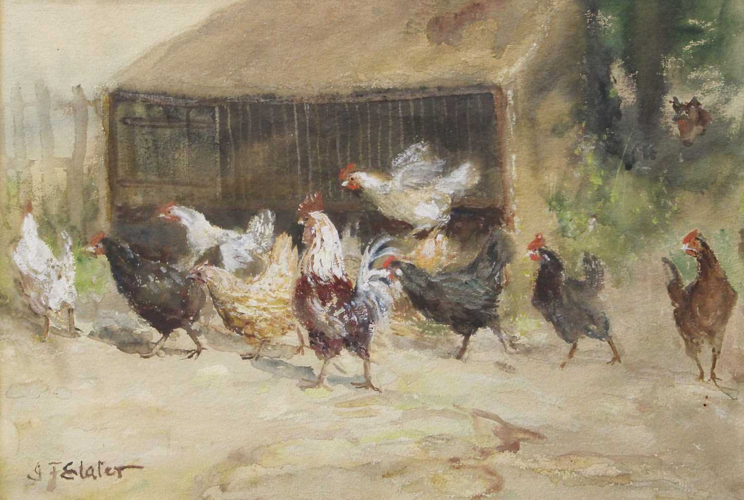 Lot 1138 - John Falconer Slater (1857-1937) Chickens...