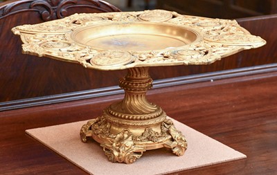 Lot 377 - A Gilt Bronze Tazza, with scrolling openwork...