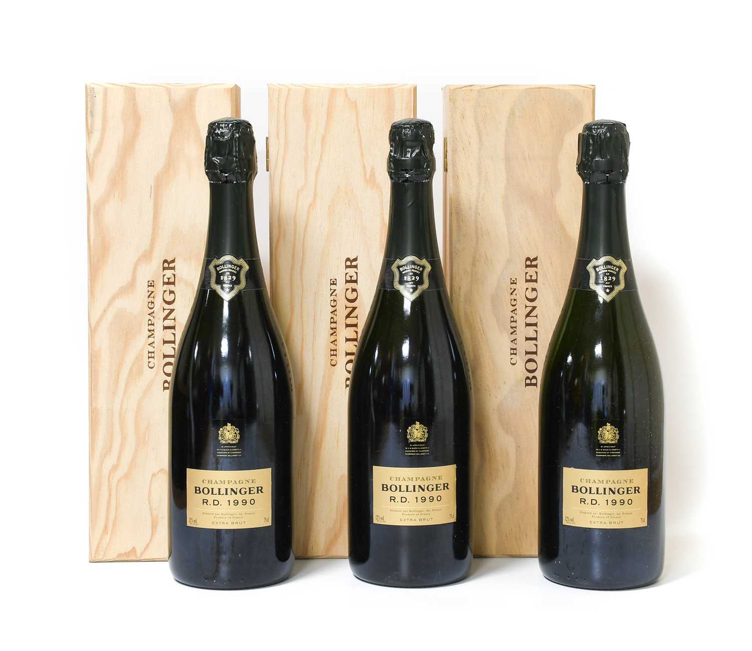 Lot 3002 - Bollinger R.D. 1990 Champagne (three bottles)