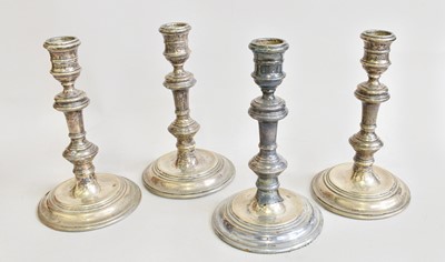 Lot 34 - A Set of Four Elizabeth II Silver Candlesticks,...
