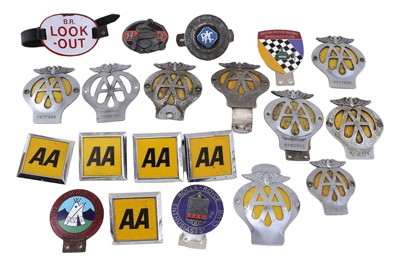 Lot Nine Assorted 1960's Chromed Metal AA Badges A...
