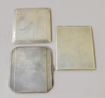 Lot 103 - Three Silver Cigarette-Cases, each square or...