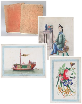 Lot 240 - Chinese Watercolours on Pith Paper, mid 19th...