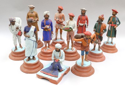 Lot 323 - A Collection of Indian Painted Terracotta...