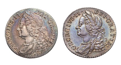 Lot 69 - 2x George II, Shillings, comprising; 1745 LIMA...