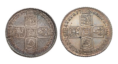 Lot 69 - 2x George II, Shillings, comprising; 1745 LIMA...