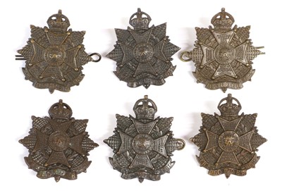 Lot 36 - Six First World War Officer's Cap Badges to...