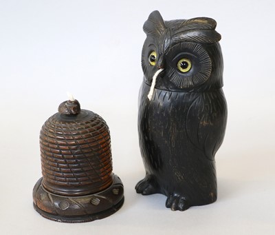 Lot 236 - An Ebonised Novelty String Dispenser, formed...