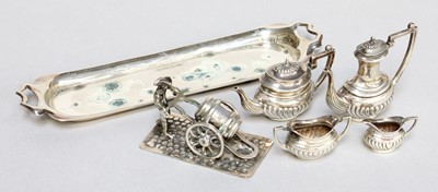 Lot 165 - A Four-Piece George V Silver MIniature Toy Tea-...