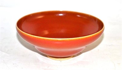 Lot 81 - A Chinese red monochrome porcelain bowl, bearing mark ";Yu Tang Zhen Qi";, 16.5cm diameter