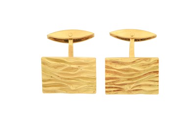 Lot 2172 - A Pair of Cufflinks formed of yellow bark...