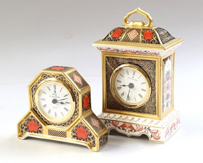 Lot 177 - A Royal Crown Derby Porcelain Carriage Clock,...